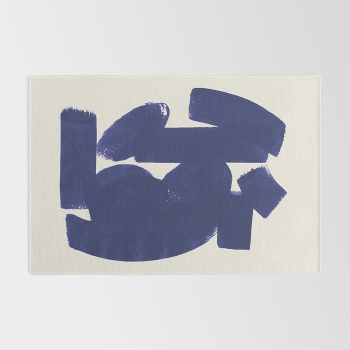 Abstract Paint Form 1 - Dark Blue Rug Gallery Image 2