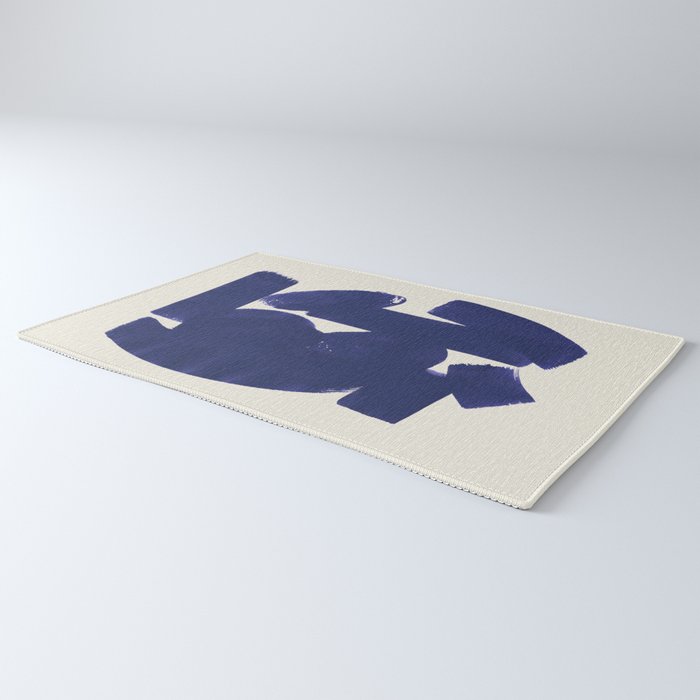 Abstract Paint Form 1 - Dark Blue Rug Gallery Image 3