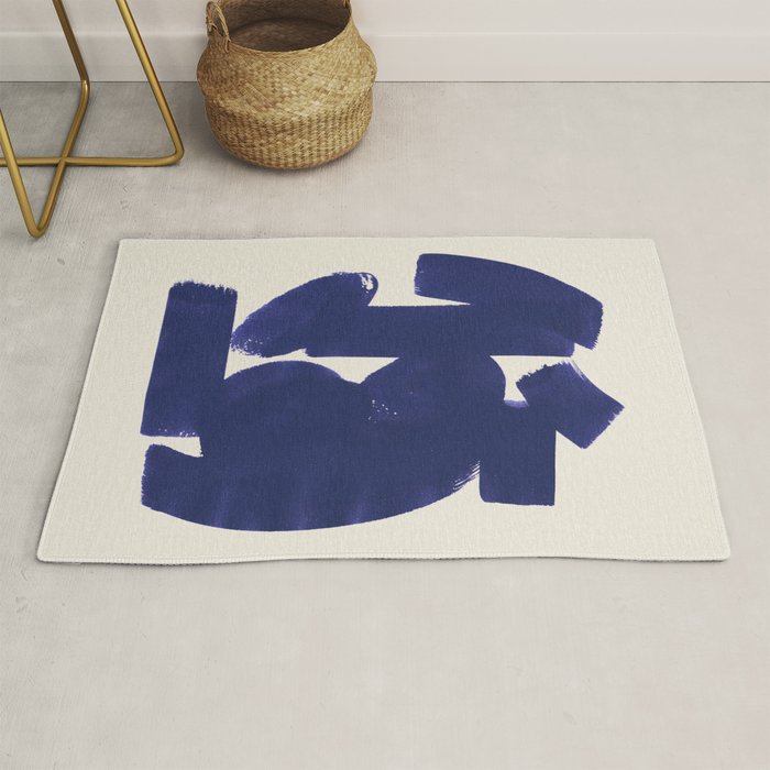 Abstract Paint Form 1 - Dark Blue Rug Gallery Image 1
