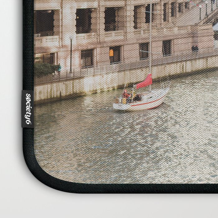 Chicago River, Bridges Up Laptop Sleeve Gallery Image 3