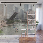 Chicago River, Bridges Up Wall Mural Gallery Image 1