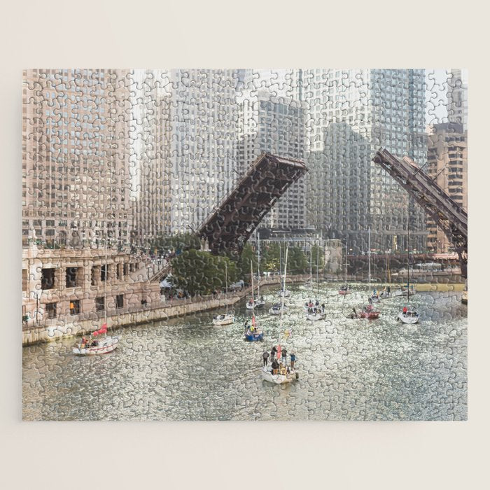 Chicago River, Bridges Up Jigsaw Puzzle Gallery Image 1