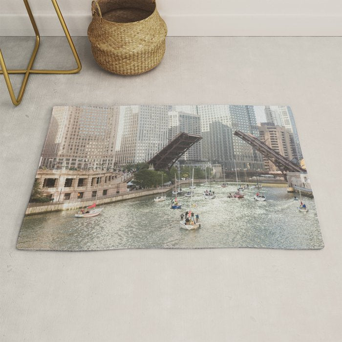 Chicago River, Bridges Up Rug Gallery Image 1