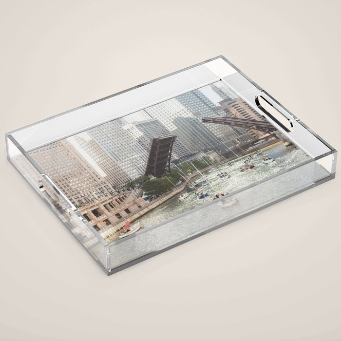 Chicago River, Bridges Up Acrylic Tray Gallery Image 1
