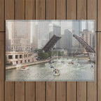 Chicago River, Bridges Up Outdoor Rug Gallery Image 1