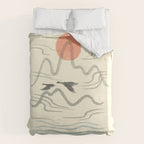 Watercolor 9 Abstraction minimal landscape lover bird Duvet Cover Gallery Image 6