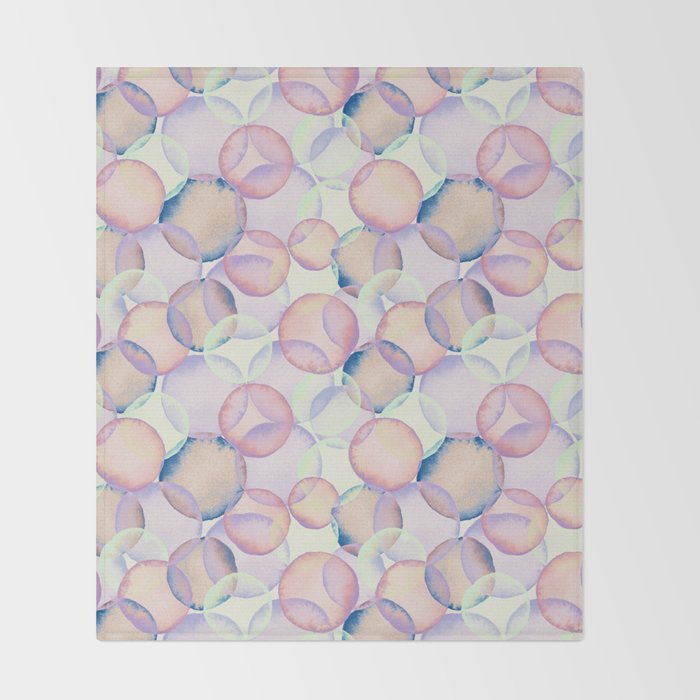 Watercolor circles overlay Throw Blanket Gallery Image 2