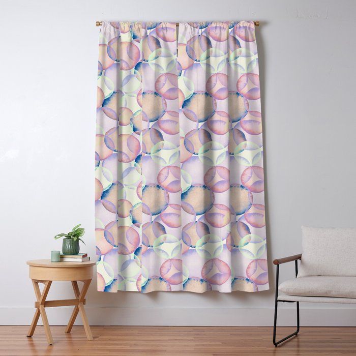 Watercolor circles overlay Window Curtain Gallery Image 1