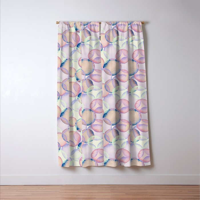 Watercolor circles overlay Window Curtain Gallery Image 3