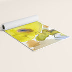 Spring Equinox 2 x colorful yellow watercolor abstract painting happy Yoga Mat Gallery Image 2