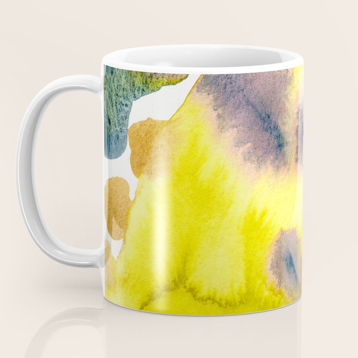 Spring Equinox 2 x colorful yellow watercolor abstract painting happy Coffee Mug Gallery Image 3