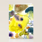 Spring Equinox 2 x colorful yellow watercolor abstract painting happy Stationery Card Gallery Image 2