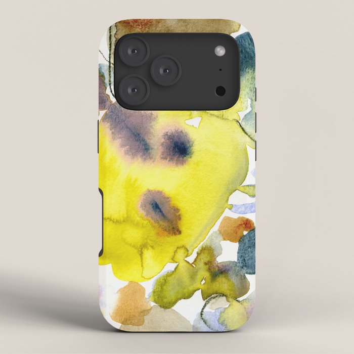 Spring Equinox 2 x colorful yellow watercolor abstract painting happy iPhone Case Gallery Image 3
