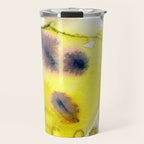 Spring Equinox 2 x colorful yellow watercolor abstract painting happy Travel Mug Gallery Image 1
