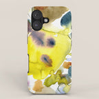 Spring Equinox 2 x colorful yellow watercolor abstract painting happy iPhone Case Gallery Image 1