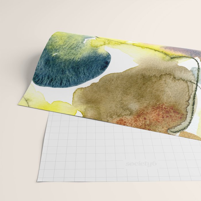Spring Equinox 2 x colorful yellow watercolor abstract painting happy Wrapping Paper Gallery Image 2