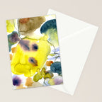 Spring Equinox 2 x colorful yellow watercolor abstract painting happy Stationery Card Gallery Image 2