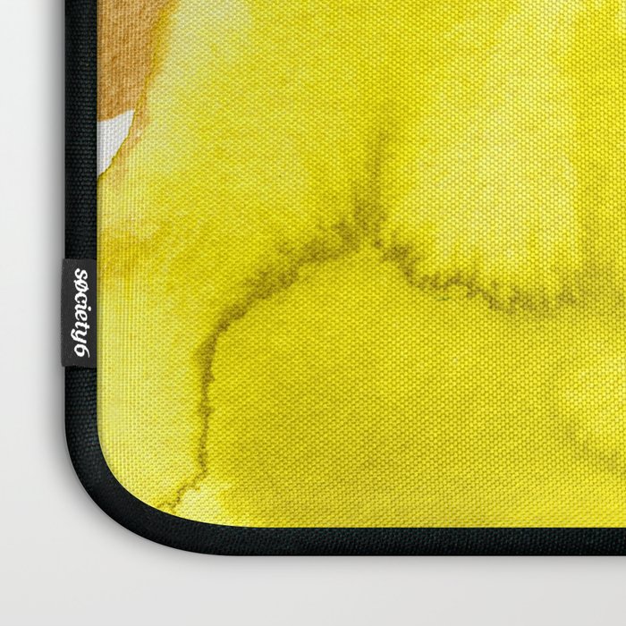 Spring Equinox 2 x colorful yellow watercolor abstract painting happy Laptop Sleeve Gallery Image 3