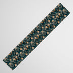 Spring Song - Dark Teal Birds and Floral Print Table Runner Gallery Image 3