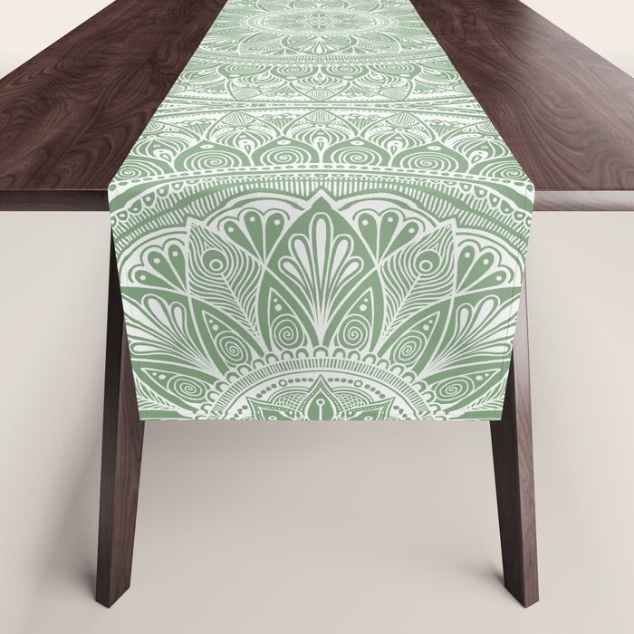 Bloom- Sage Green Table Runner Gallery Image 1