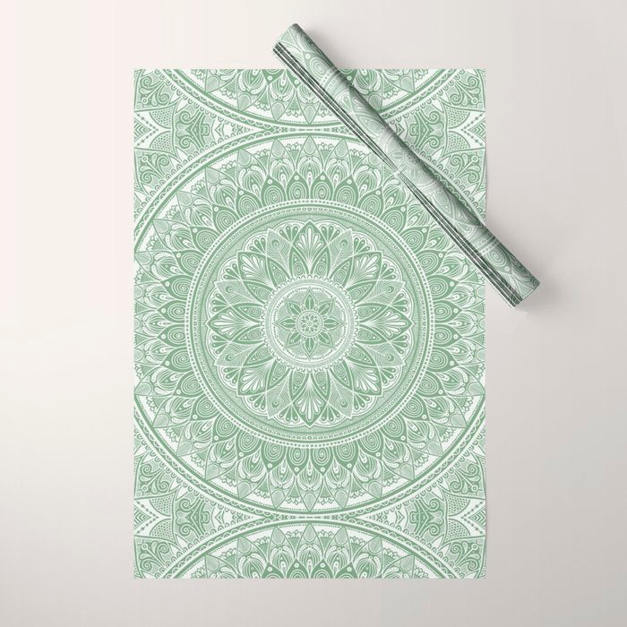 Bloom- Sage Green Wrapping Paper Gallery Image 1