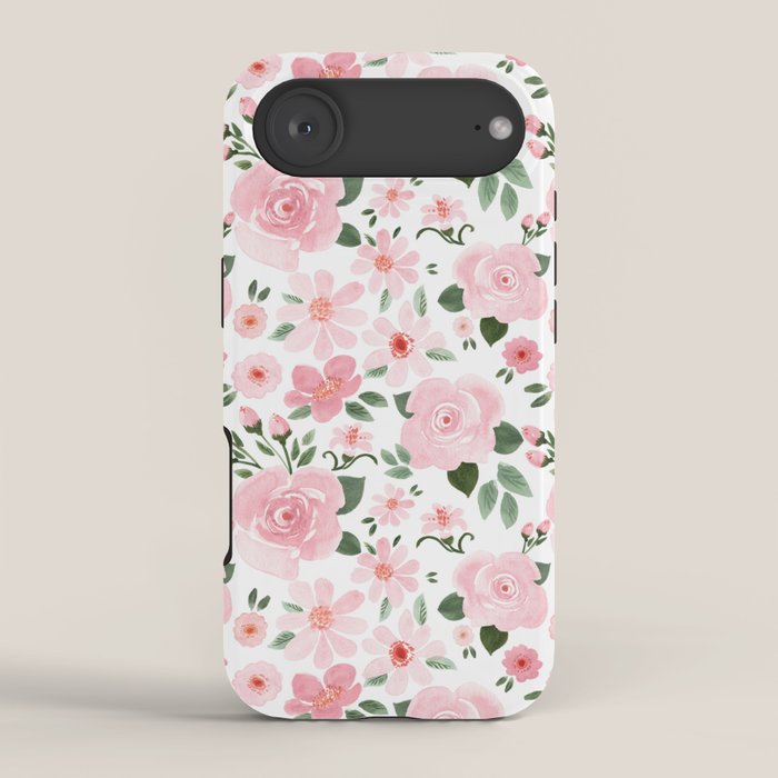 Blush Pink Floral Blooms iPhone Case