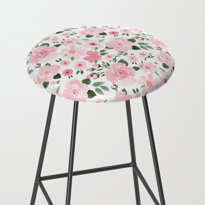 Blush Pink Floral Blooms Stool Gallery Image 2