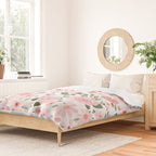Blush Pink Floral Blooms Duvet Cover Gallery Image 2