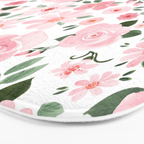 Blush Pink Floral Blooms Bath Mat Gallery Image 3