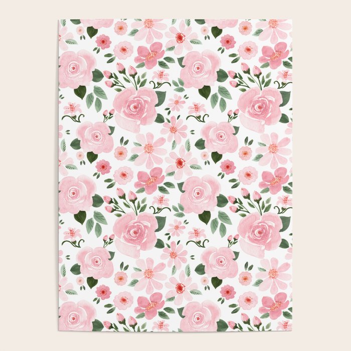 Blush Pink Floral Blooms Poster Gallery Image 4