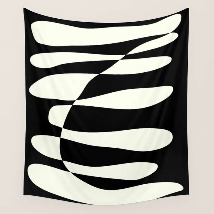 Abstract Composition in Black and White Wall Tapestry Gallery Image 4