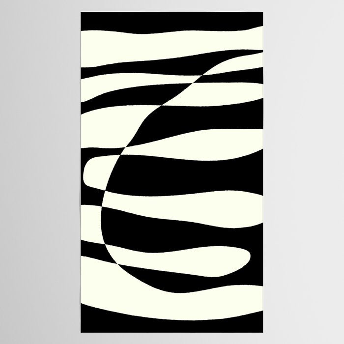 Abstract Composition in Black and White Tablecloth Gallery Image 2