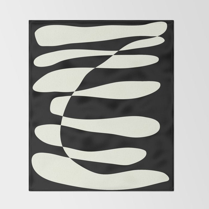 Abstract Composition in Black and White Throw Blanket Gallery Image 2