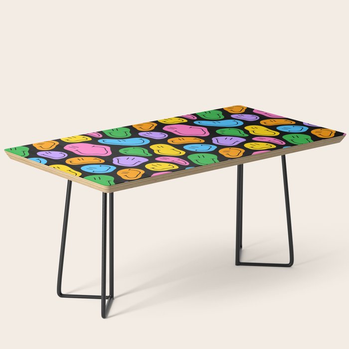 Colorful smiling happy face cartoon pattern Coffee Table Gallery Image 1