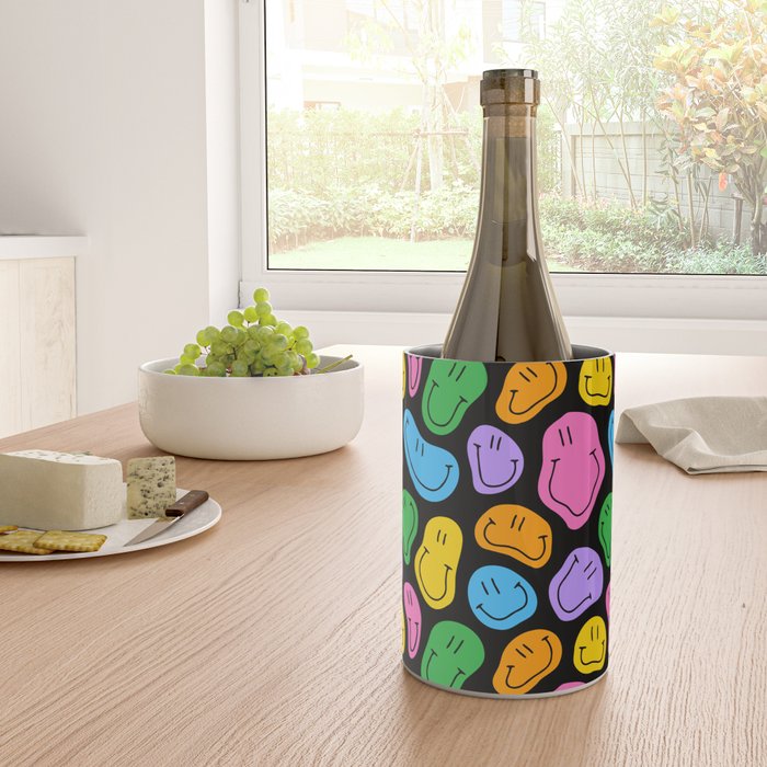 Colorful smiling happy face cartoon pattern Wine Chiller Gallery Image 4