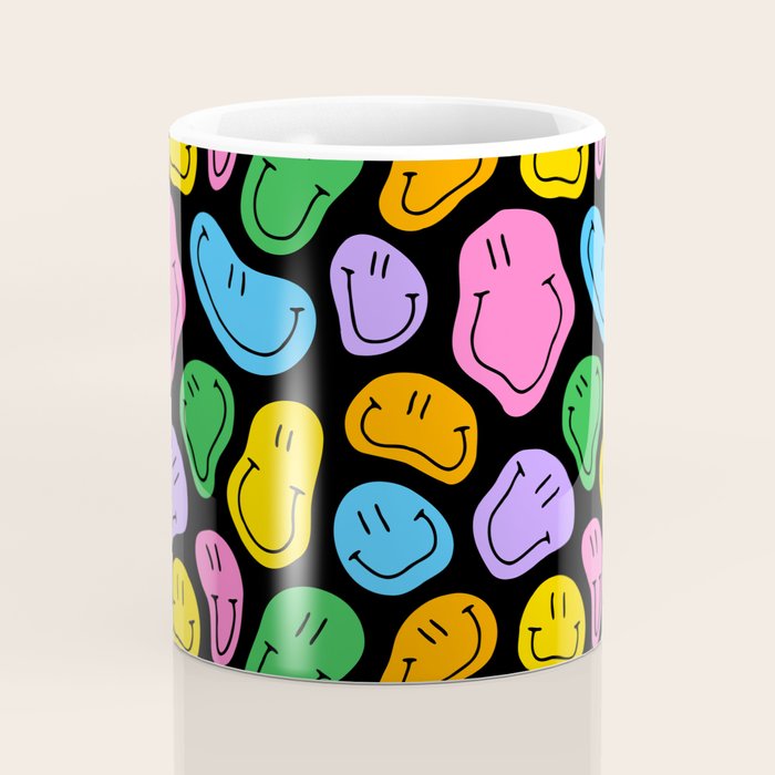 Colorful smiling happy face cartoon pattern Coffee Mug Gallery Image 4