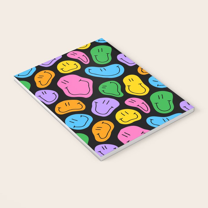 Colorful smiling happy face cartoon pattern Notebook Gallery Image 3