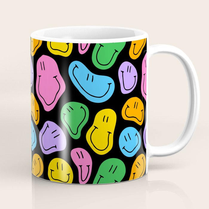 Colorful smiling happy face cartoon pattern Coffee Mug Gallery Image 1