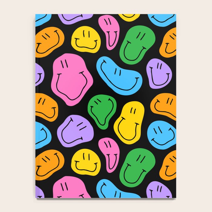 Colorful smiling happy face cartoon pattern Notebook Gallery Image 4