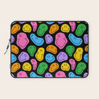 Colorful smiling happy face cartoon pattern Laptop Sleeve Gallery Image 1