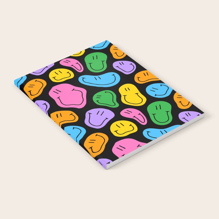 Colorful Smiling Happy Face Cartoon Pattern Notebook