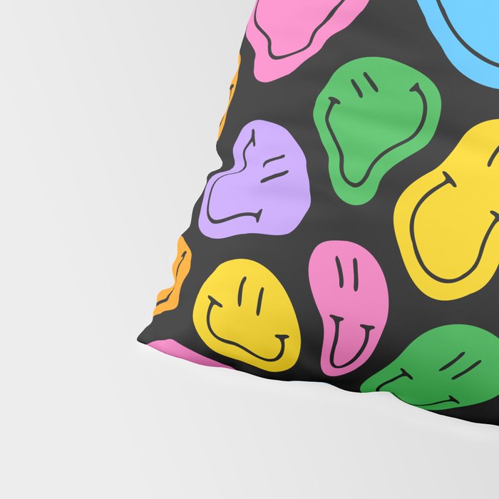 Colorful smiling happy face cartoon pattern Pillow Sham Gallery Image 4