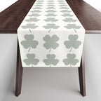 Clovers XXXIV Neutral Green Botanical Pattern Table Runner Gallery Image 1