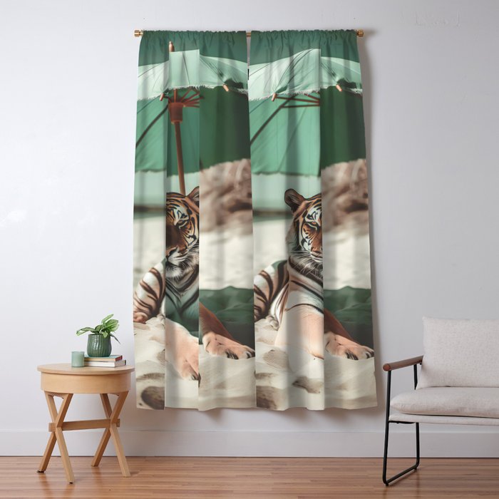South Beach Bliss Tiger Prints Window Curtain Gallery Image 5