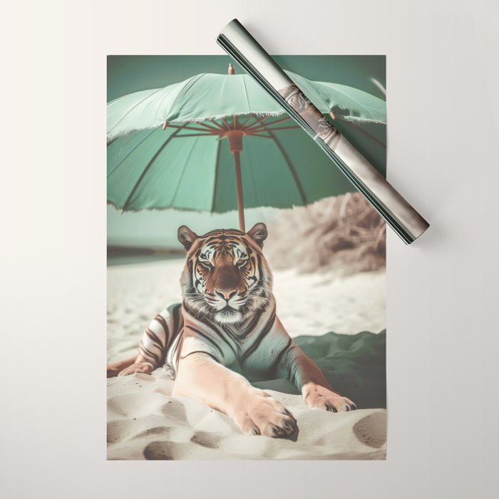 South Beach Bliss Tiger Prints Wrapping Paper Gallery Image 1