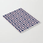 Scandi Flower Minimalist Mid Century Floral Pattern in Pink, White, and Navy Blue Notebook Gallery Image 2