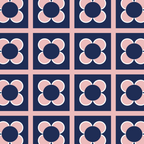 Scandi Flower Minimalist Mid Century Floral Pattern in Pink, White, and Navy Blue Coffee Mug Gallery Image 2