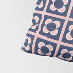 Scandi Flower Minimalist Mid Century Floral Pattern in Pink, White, and Navy Blue Pillow Sham Gallery Image 4