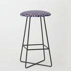 Scandi Flower Minimalist Mid Century Floral Pattern in Pink, White, and Navy Blue Stool Gallery Image 1