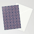 Scandi Flower Minimalist Mid Century Floral Pattern in Pink, White, and Navy Blue Stationery Card Gallery Image 2